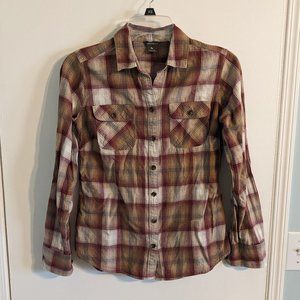 Eddie Bauer Flannel Button-up in Plum, XS